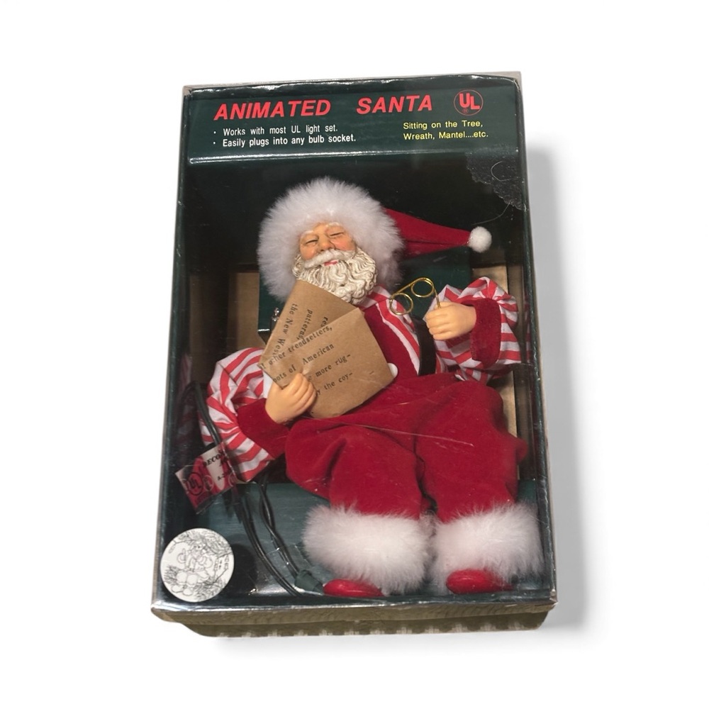 Animated Vintage Santa Claus Figure NIB not tested but in original box
